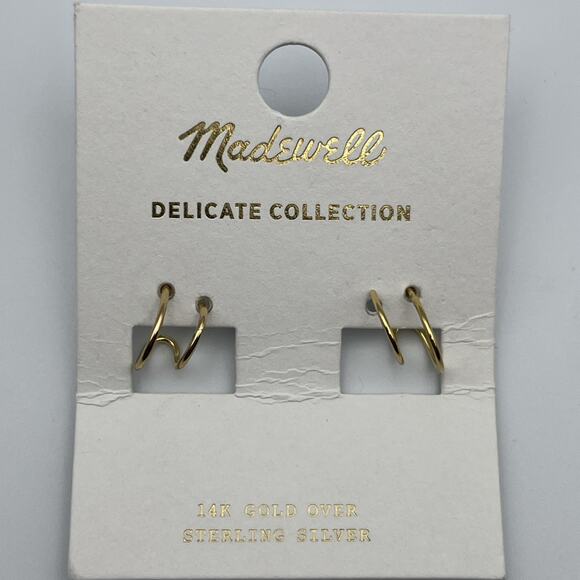 Madewell Jewelry - Madewell Demi Fine Double Hoop Earrings 14K Gold over Sterling Silver